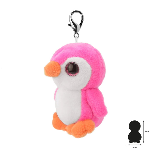 Portachiavi di peluche a forma di pinguino rosa