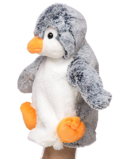 Marionnette à main pingouin (bleu chiné)