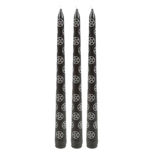 Ensemble de 3 bougies Pentagrammes “Black Magic”