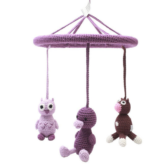 Mobile avec hibou, vache et canard