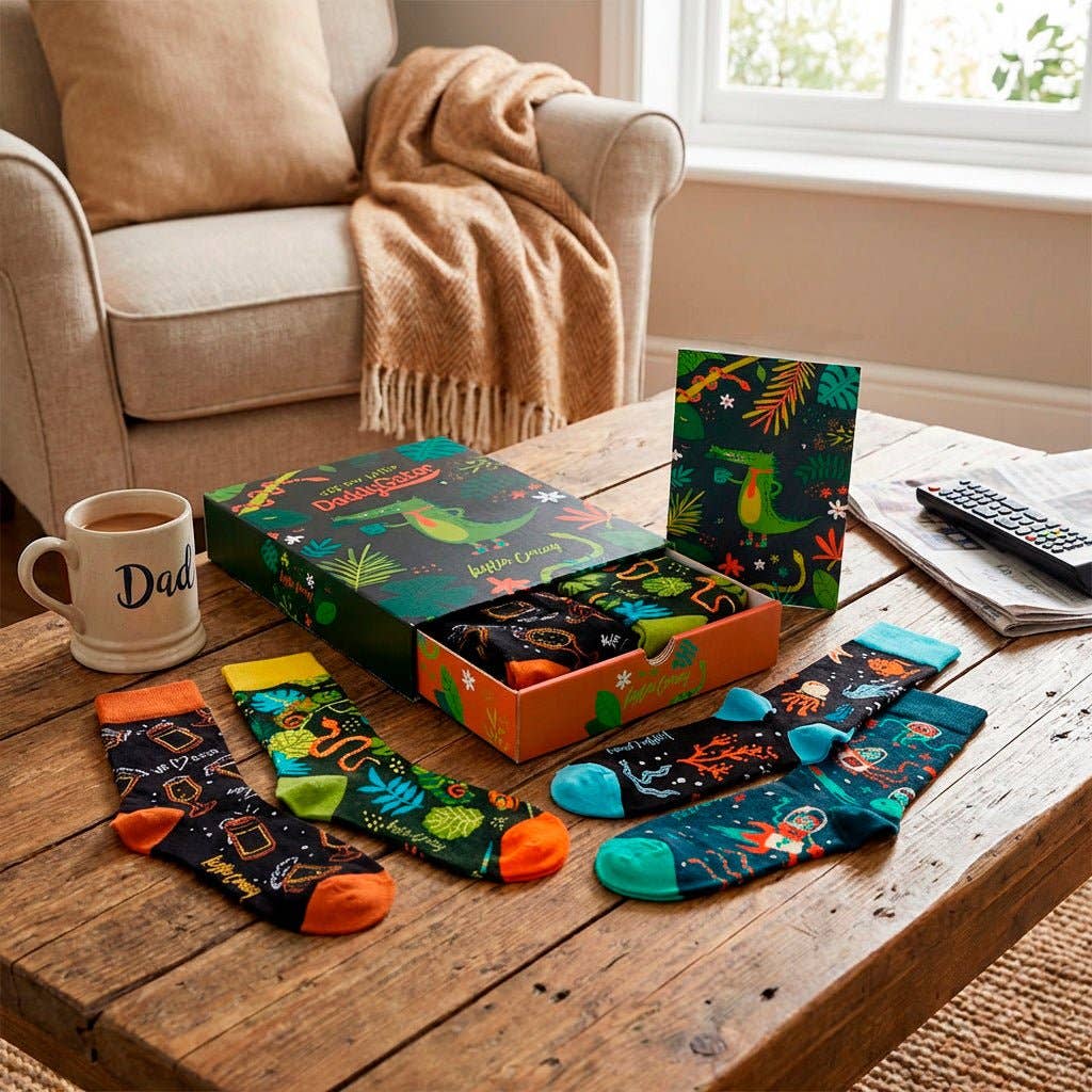 Coffret Cadeau 4 Paires de Chaussettes "DaddyGator"