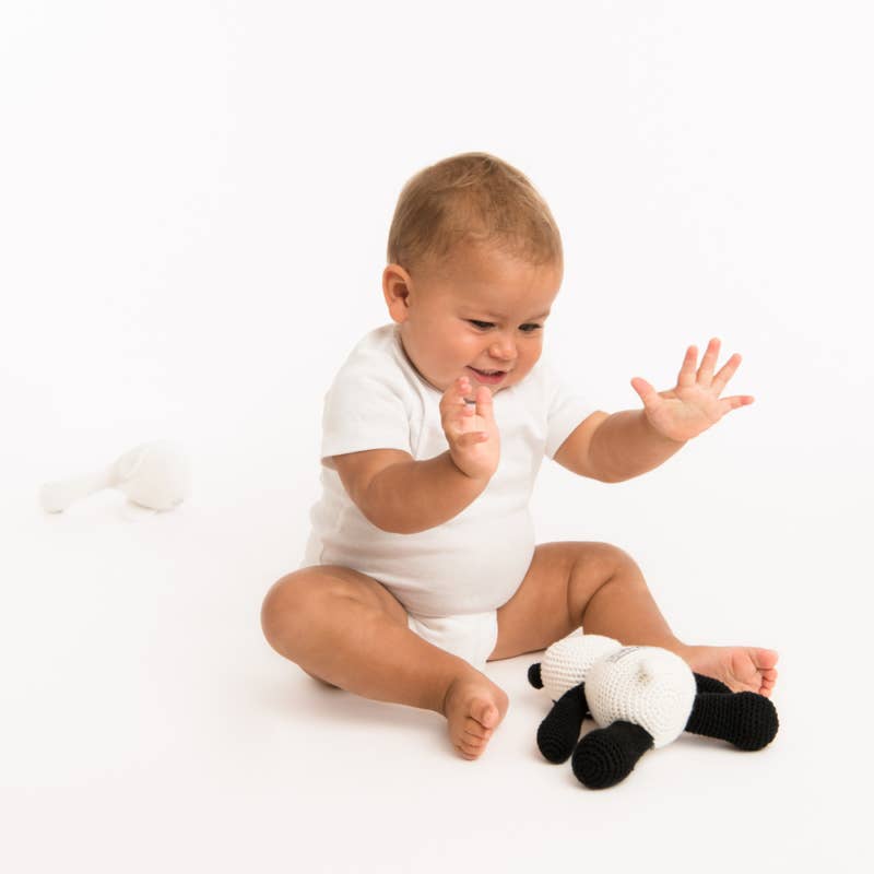 Peluche em crochê - Panda Preto