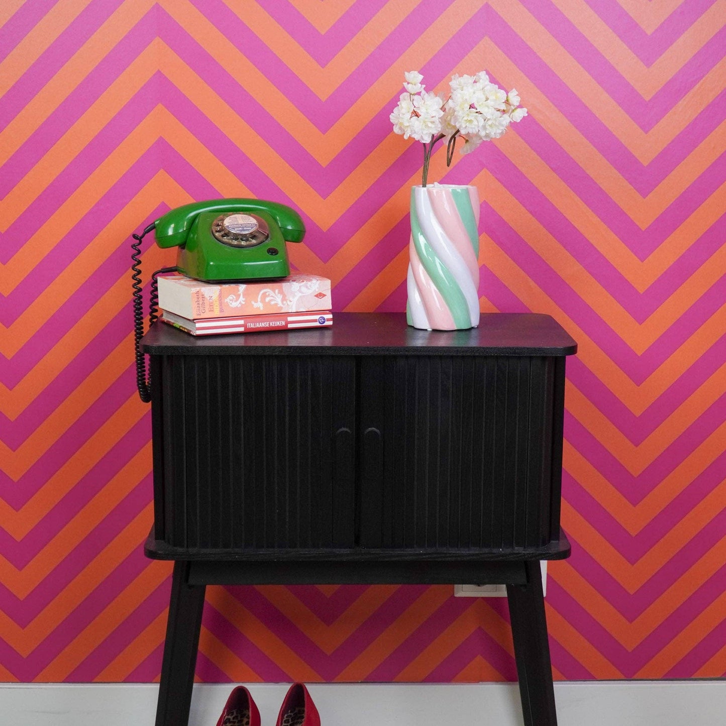 Jarrón - Malvavisco - Rosa/Menta/Lila - 10,5 x 10,5 x 20 cm