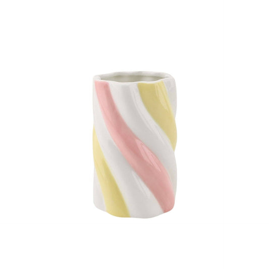 Jarrón - Malvavisco - Amarillo/Rosa/Blanco - 10x10x15cm