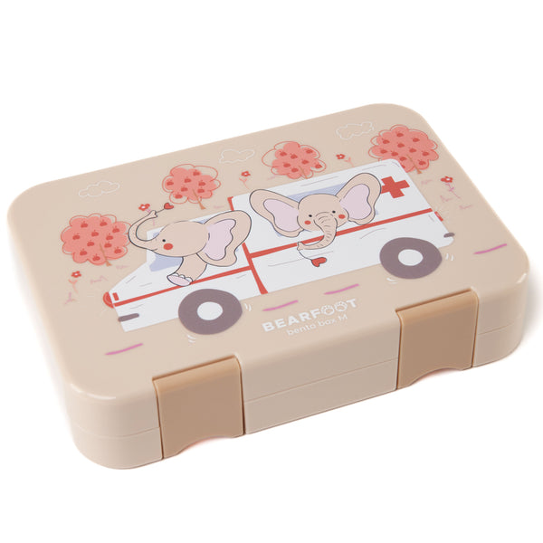 Brotdose Kinder mit Fächern, Lunchbox, Bento box - Elefanten