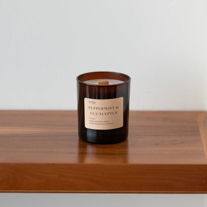 Bougie Menthe poivrée & Eucalyptus – 50 h – Oito.Atelier