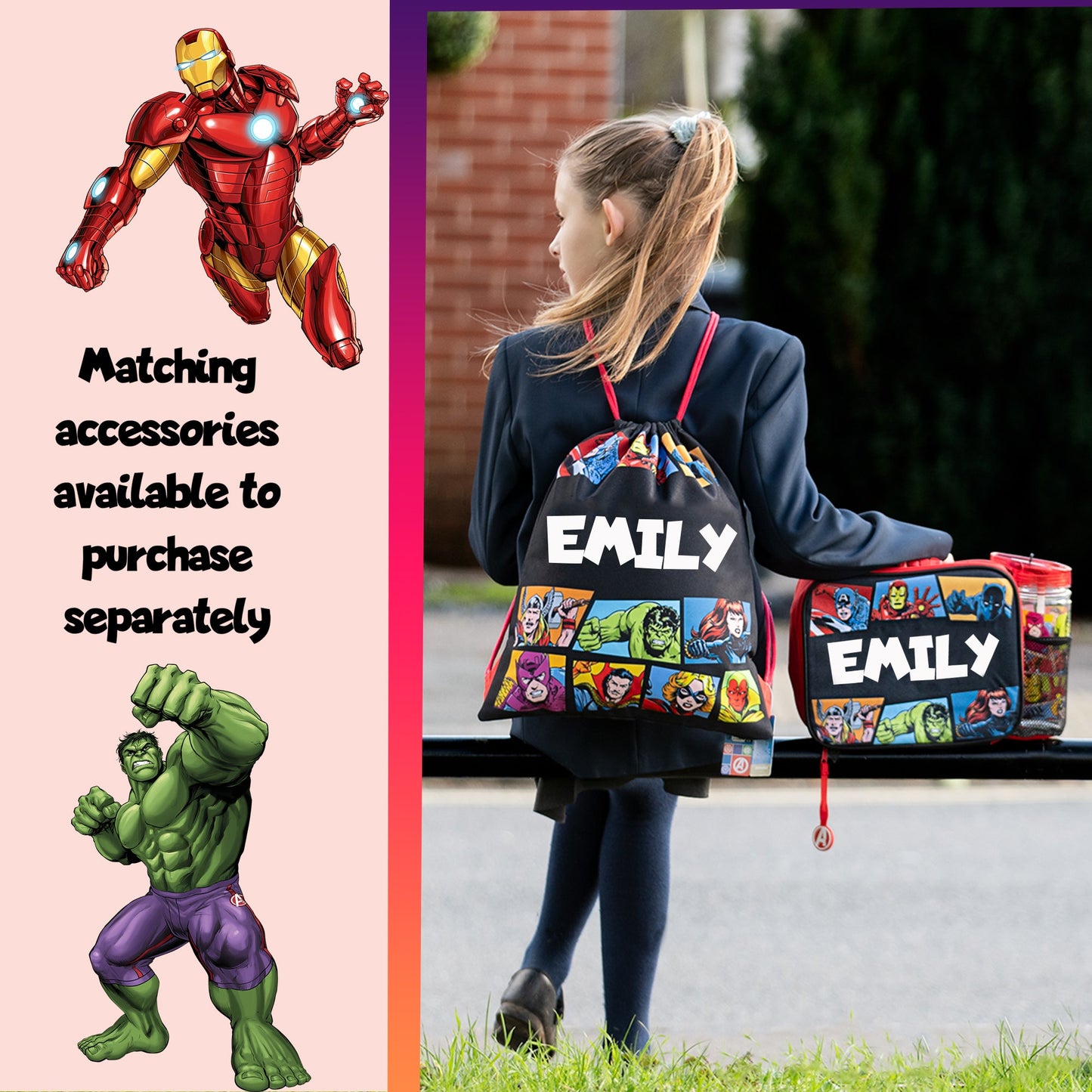 Sac à cordon – Avengers PE sac à cordon | with Name | Fringoo