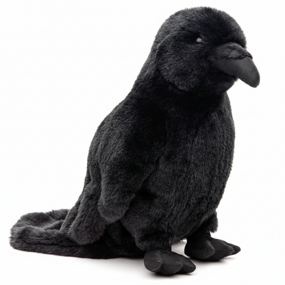 Zwarte kraai - 23 cm (hoogte) - knuffel/pluche