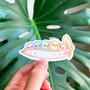 Sticker met regenboogeendjes en stippen