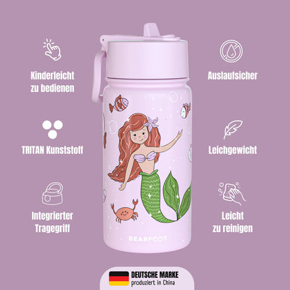 Thermo Kids Water Bottle Stainless Steel - Mermaid Purple