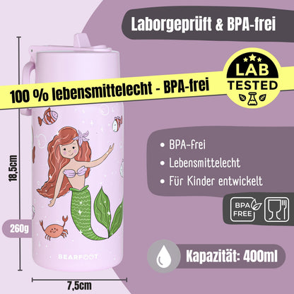 Thermo Kids Water Bottle Stainless Steel - Mermaid Purple