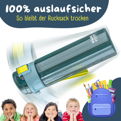 Kids' water bottle, 500ml, lightweight - Logo-blue