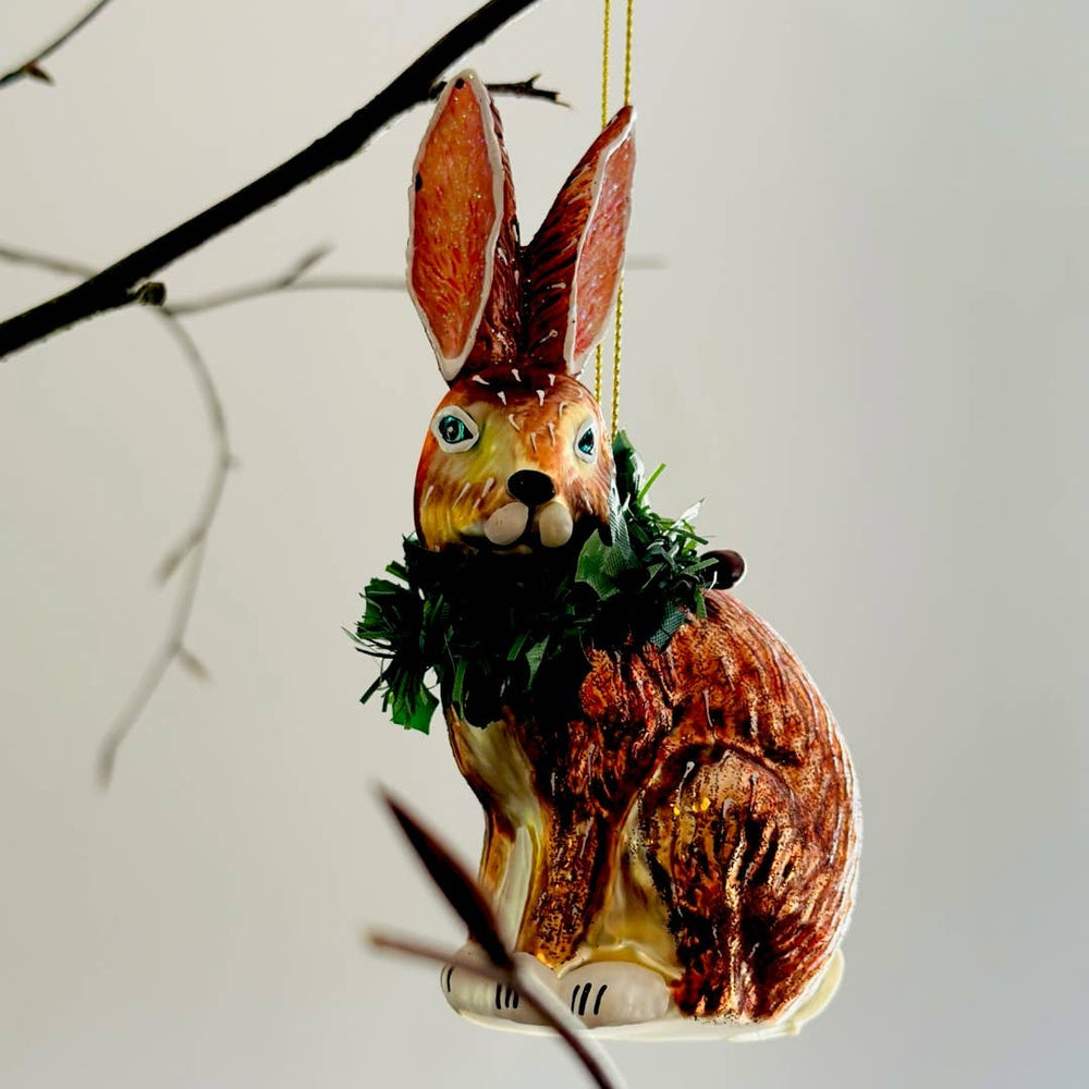 Adorno colgante de conejito navideño