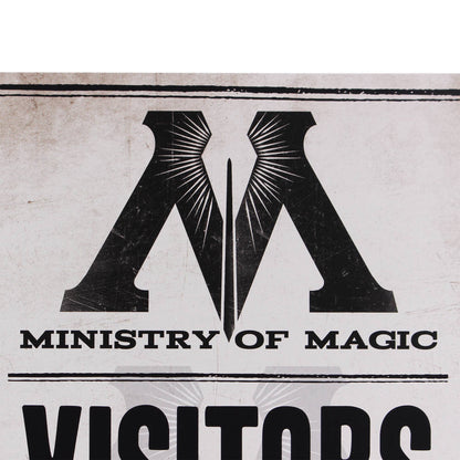 Plaque décorative en métal Harry Potter - Ministère de la Magie