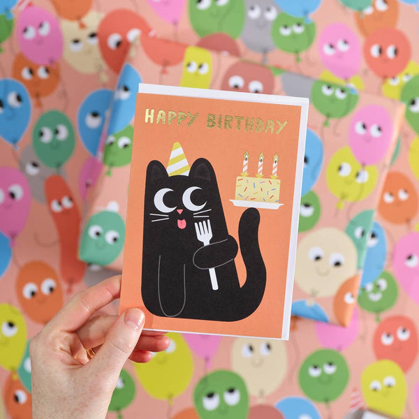 Tarjeta de cumpleaños de gato «Feliz cumpleaños»