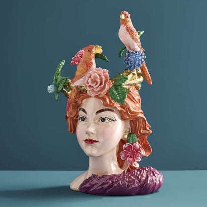 Jarrón con cabeza de mujer de M. Parrots