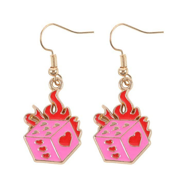 Boucles d'oreilles Dés en feu