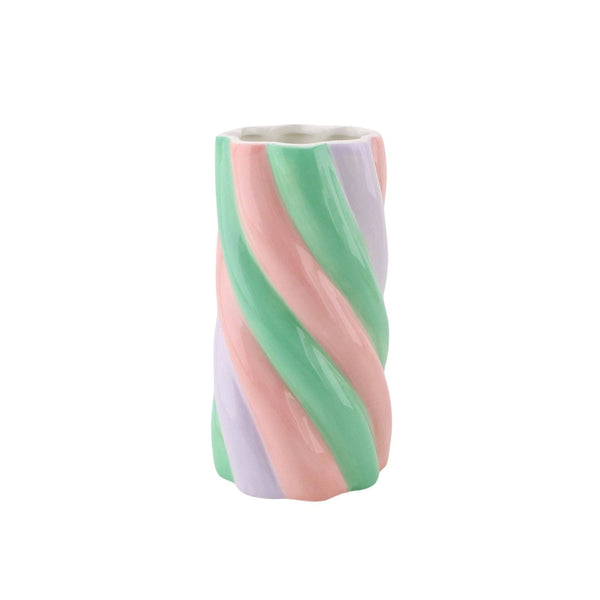 Vase - Guimauve - Rose/Menthe/Lilas - 10,5x10,5x20cm
