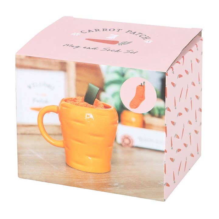 Carrot-shaped cup and sock set