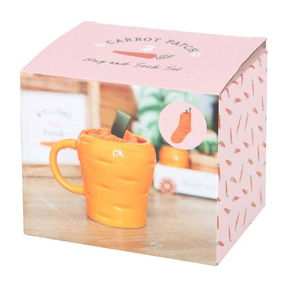 Carrot-shaped cup and sock set
