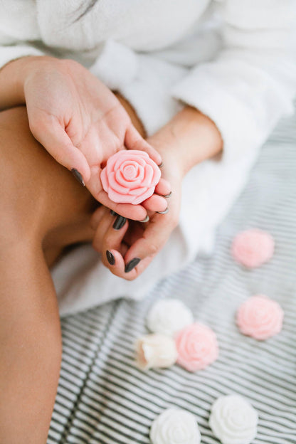 3 PINK soaps in a pouch