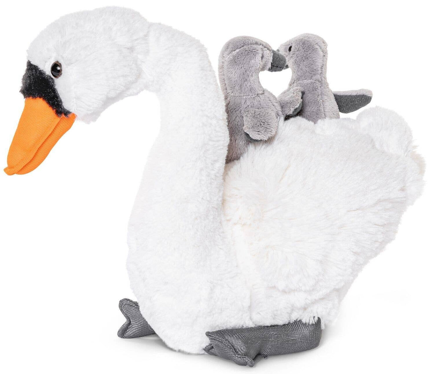 Cisne de peluche con bebés