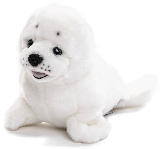 Brinquedo de peluche foca branca