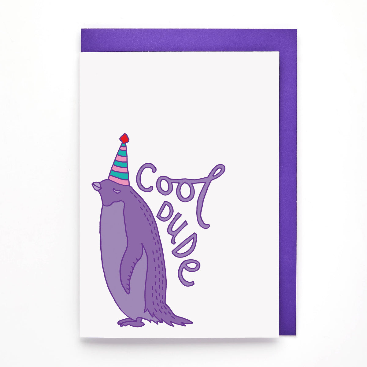 Tarjeta de felicitación con forma de pingüino "Cool Dude"
