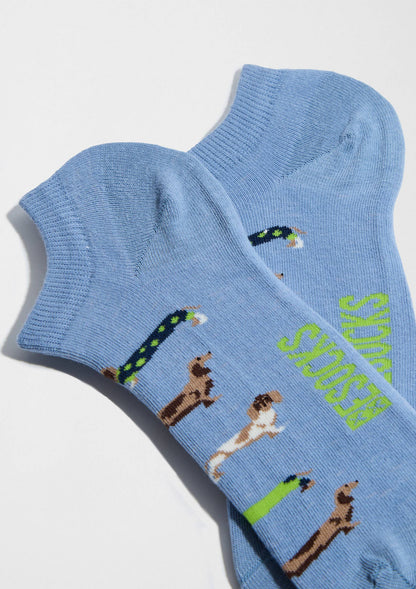 BESOCKS BePets Bleu - Socquettes en coton biologique 100%
