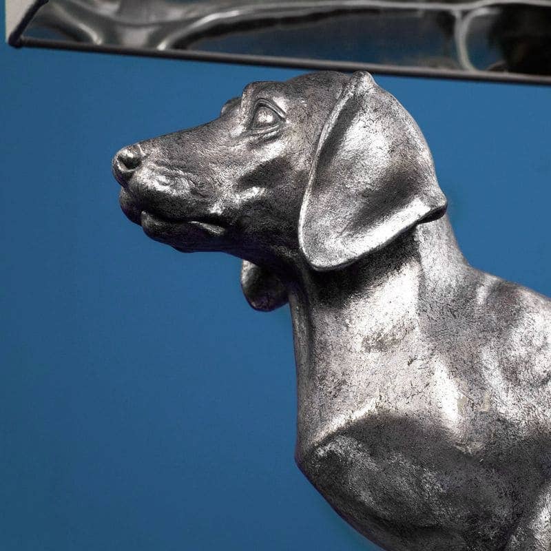 Lampada da tavolo Frank Silver/Grey Dachshund, Poly, 60 x 14 x 48,5 cm