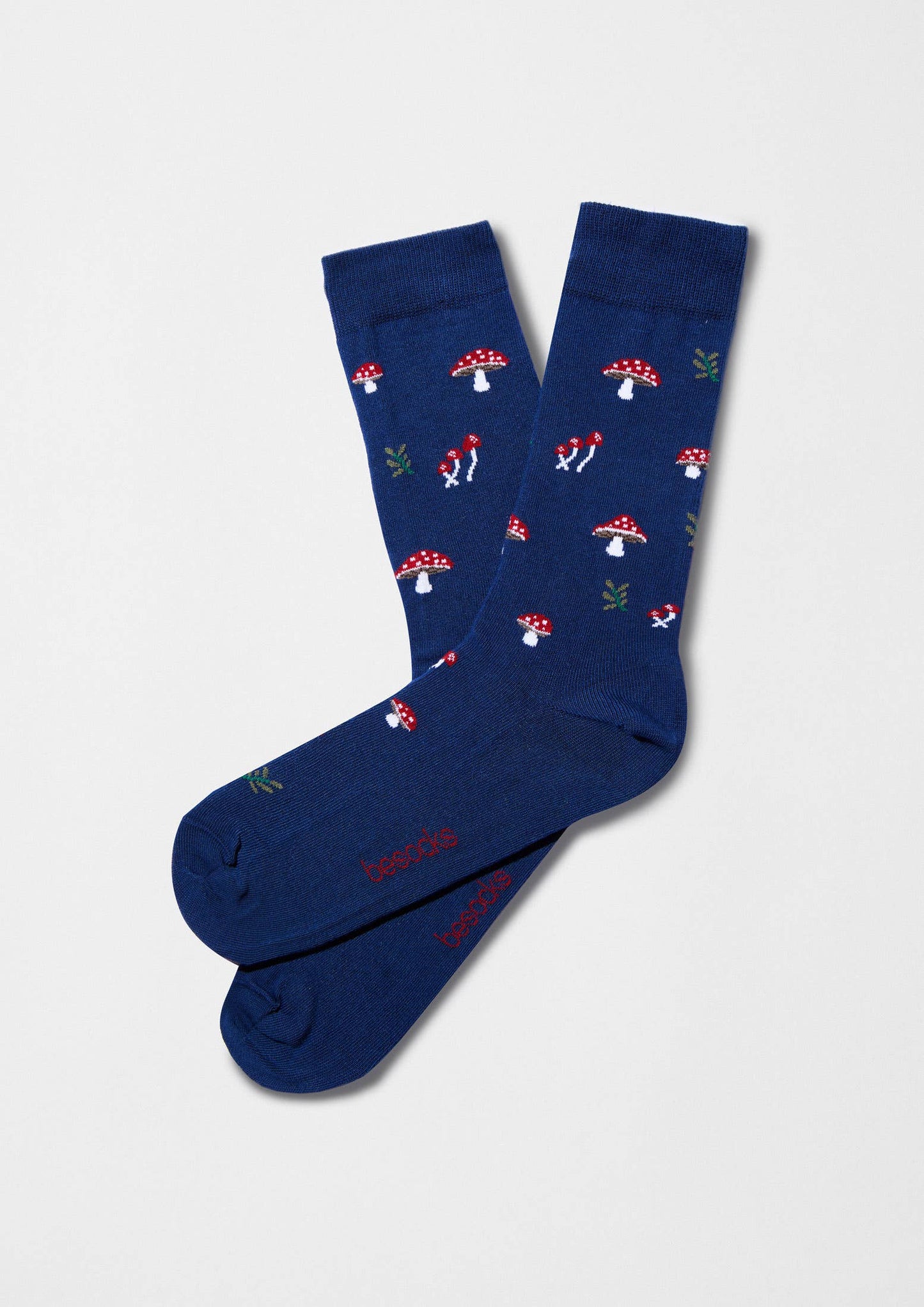 Chaussettes BeMushroom Navy - 100 % Coton Bio