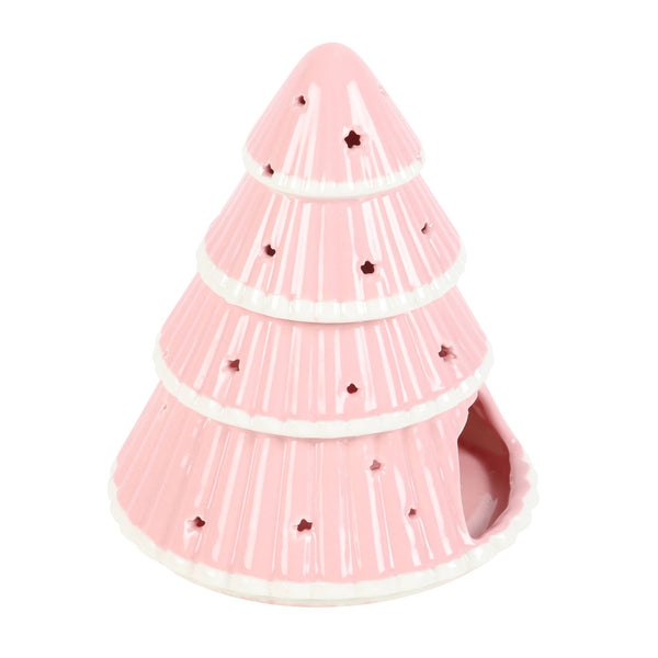 Bruciatore di oli essenziali per albero di Natale rosa
