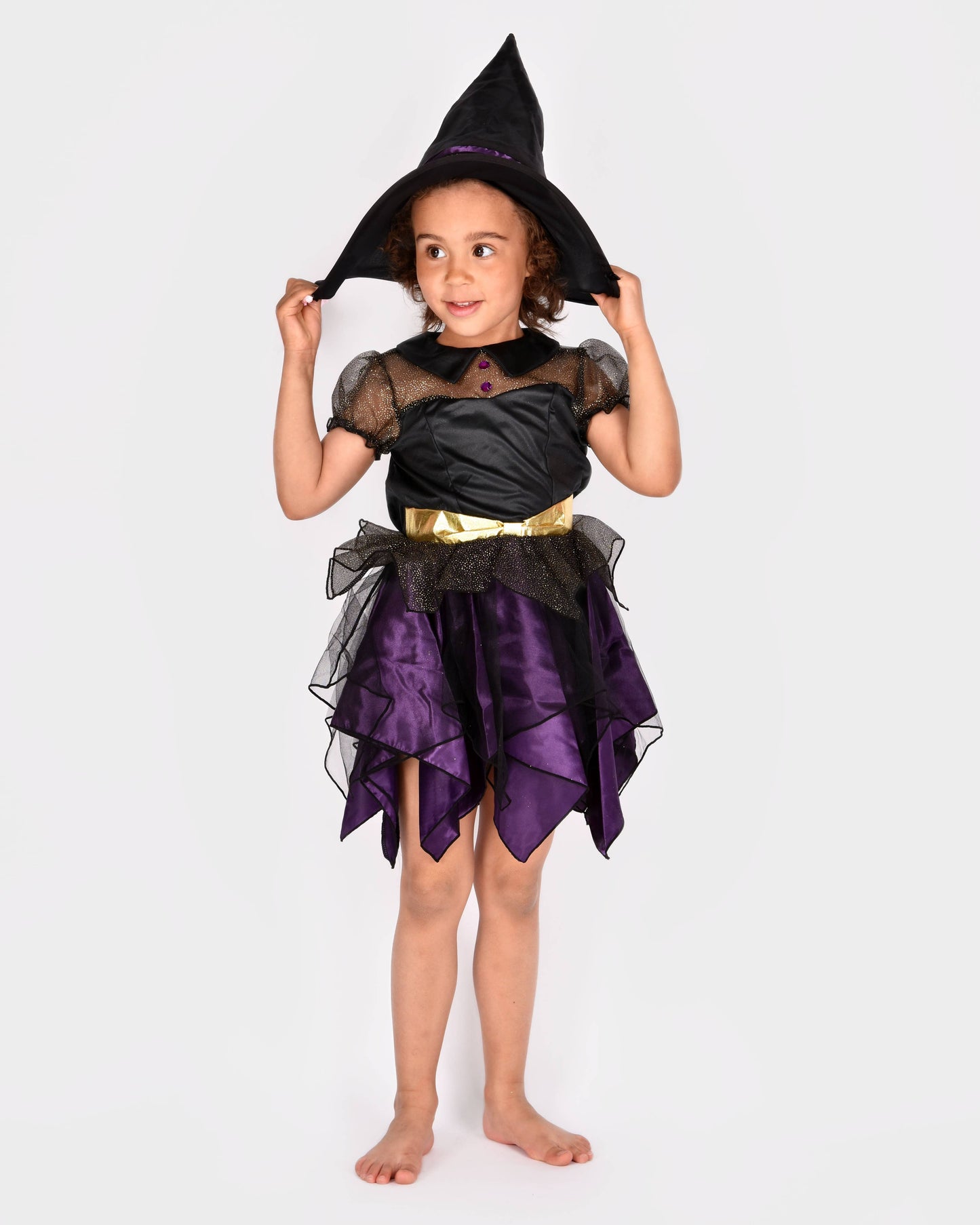 Robe de sorcière et chapeau Deluxe 110-116 cl 4-6 ans