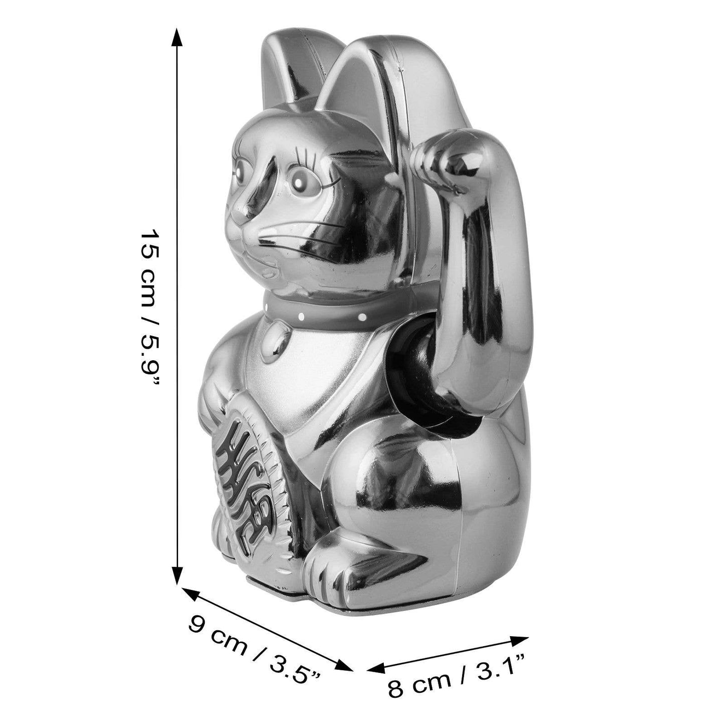 Chat chanceux noir 15cm