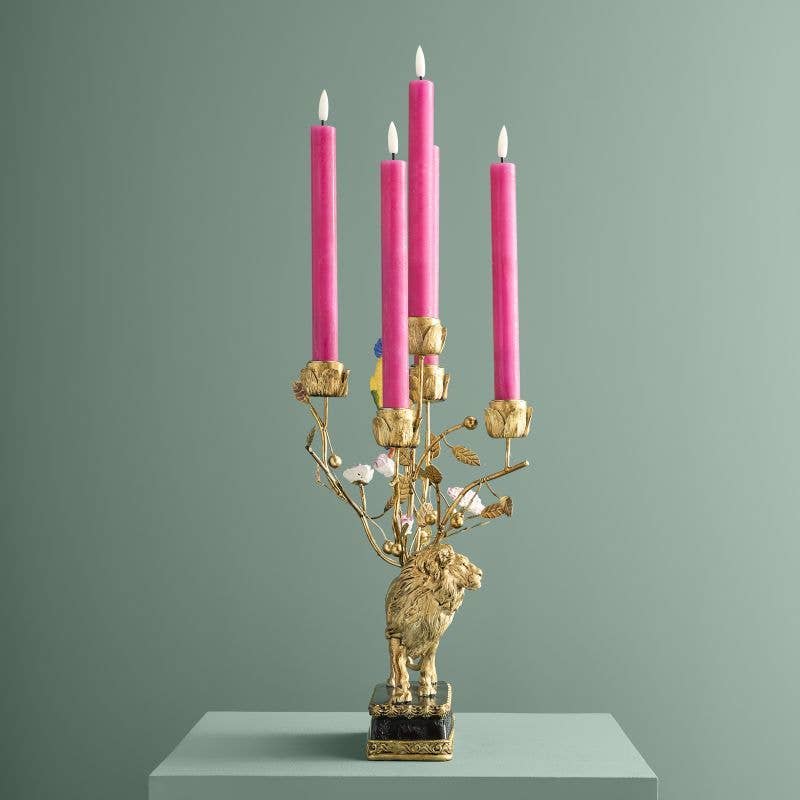 Leeuwenkroonluchter, poly/metaal, 20 x 15 x 37 cm