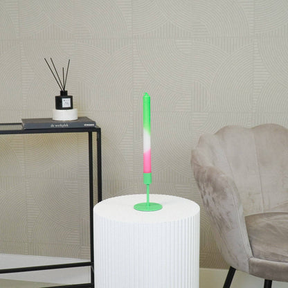 Bougeoir - Basique - Métal - Vert Néon - 8x8x10cm