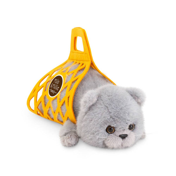 Milo &amp; Millie Plush Toy, Milo the Grey Cat (35 cm) - 0+