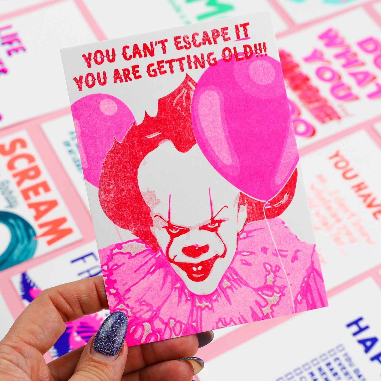 Pennywise Postcard You Can't Escape IT Risoprint