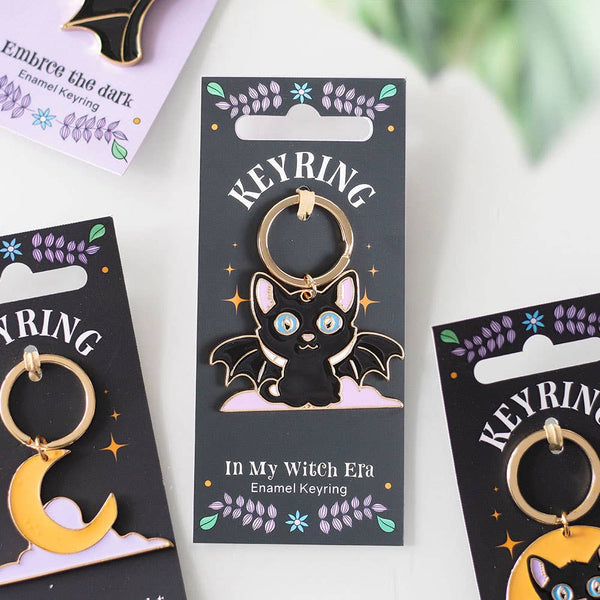 Porte-Clés Chat Chauve-Souris Gothique