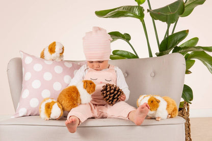 Peluche de conejillo de indias dorado/blanco