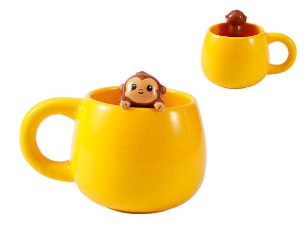 Mug with Monkey Figurine