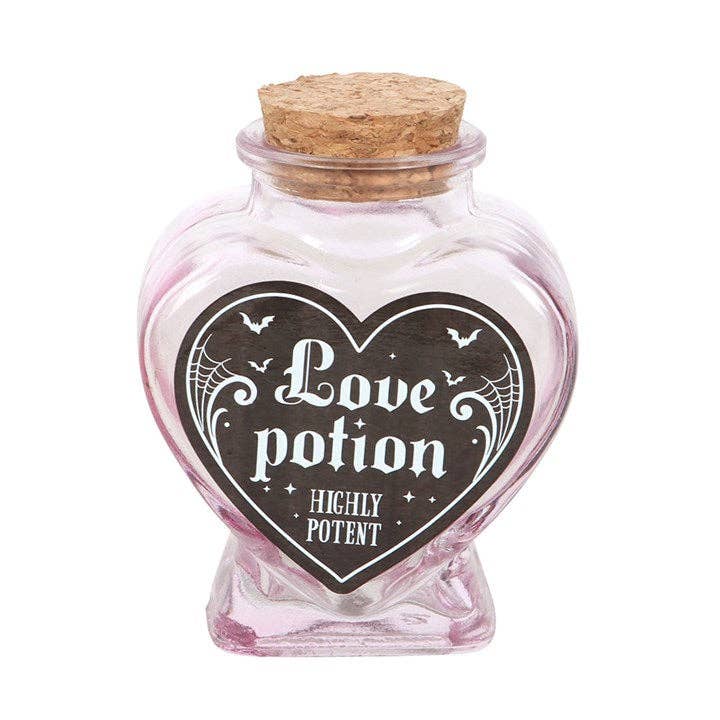 Bouteille décorative en verre en forme de cœur Love Potion