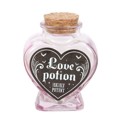 Bouteille décorative en verre en forme de cœur Love Potion