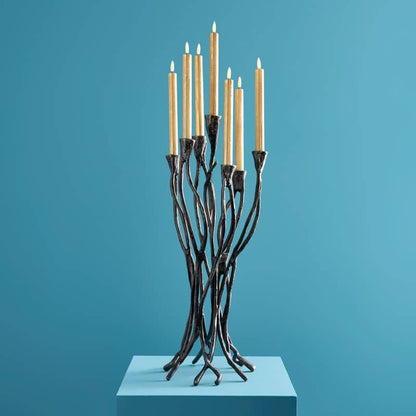 Roots Candlestick Black, Aluminum, 25 x 22 x 63.5 cm