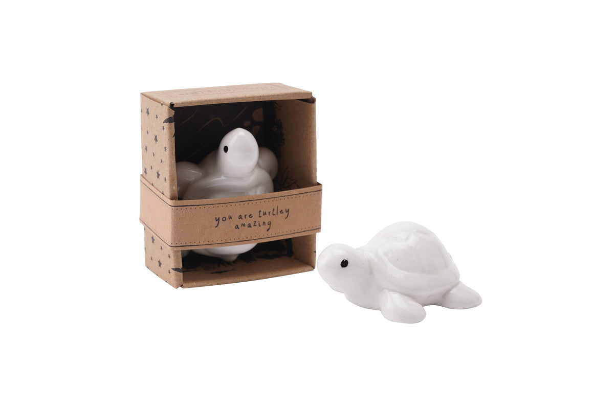 Figurine en Céramique Tortue Porte-bonheur