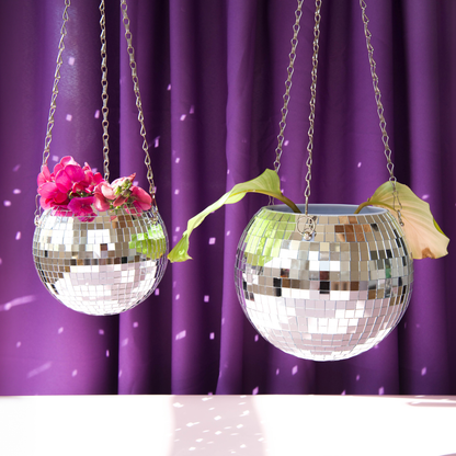 Cache pot à plantes Disco boule à facettes 15cm