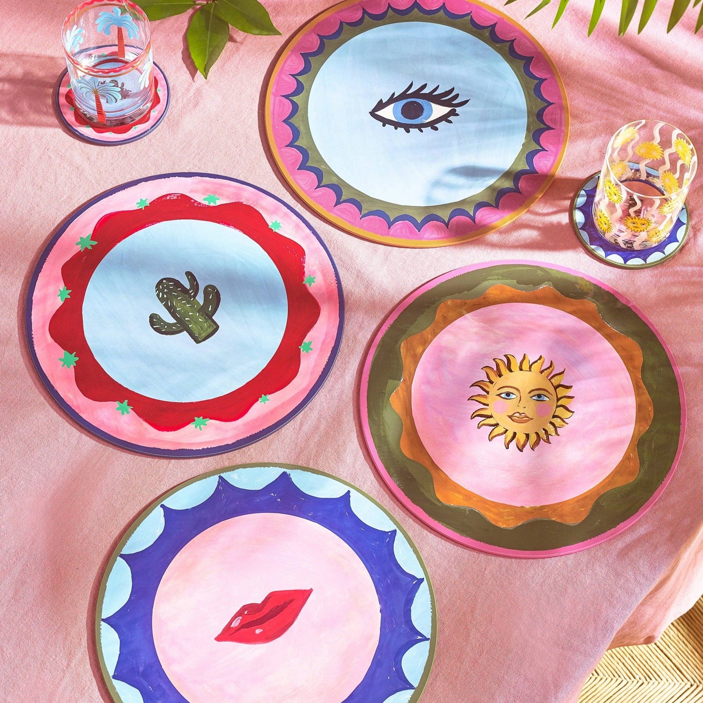 Posavasos de corcho Electric Coast Icons - Juego de 4