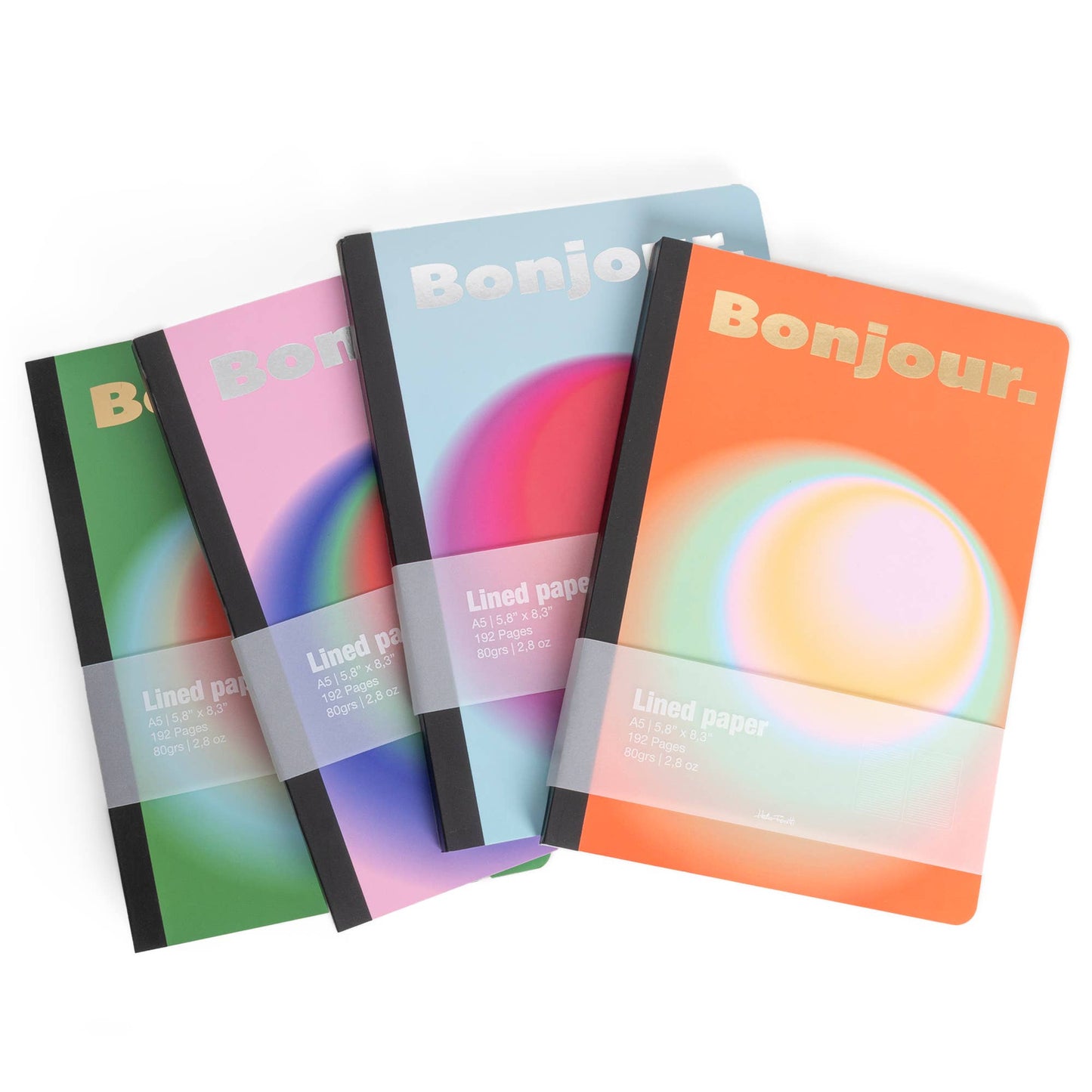 Carnet Orange Bonjour A5 Helio Ferretti Vue 4