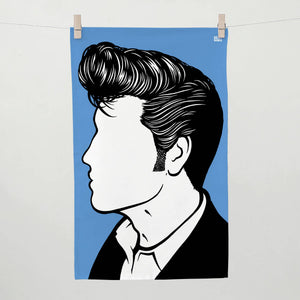 Paño de cocina con la frase "Elvis Presley"