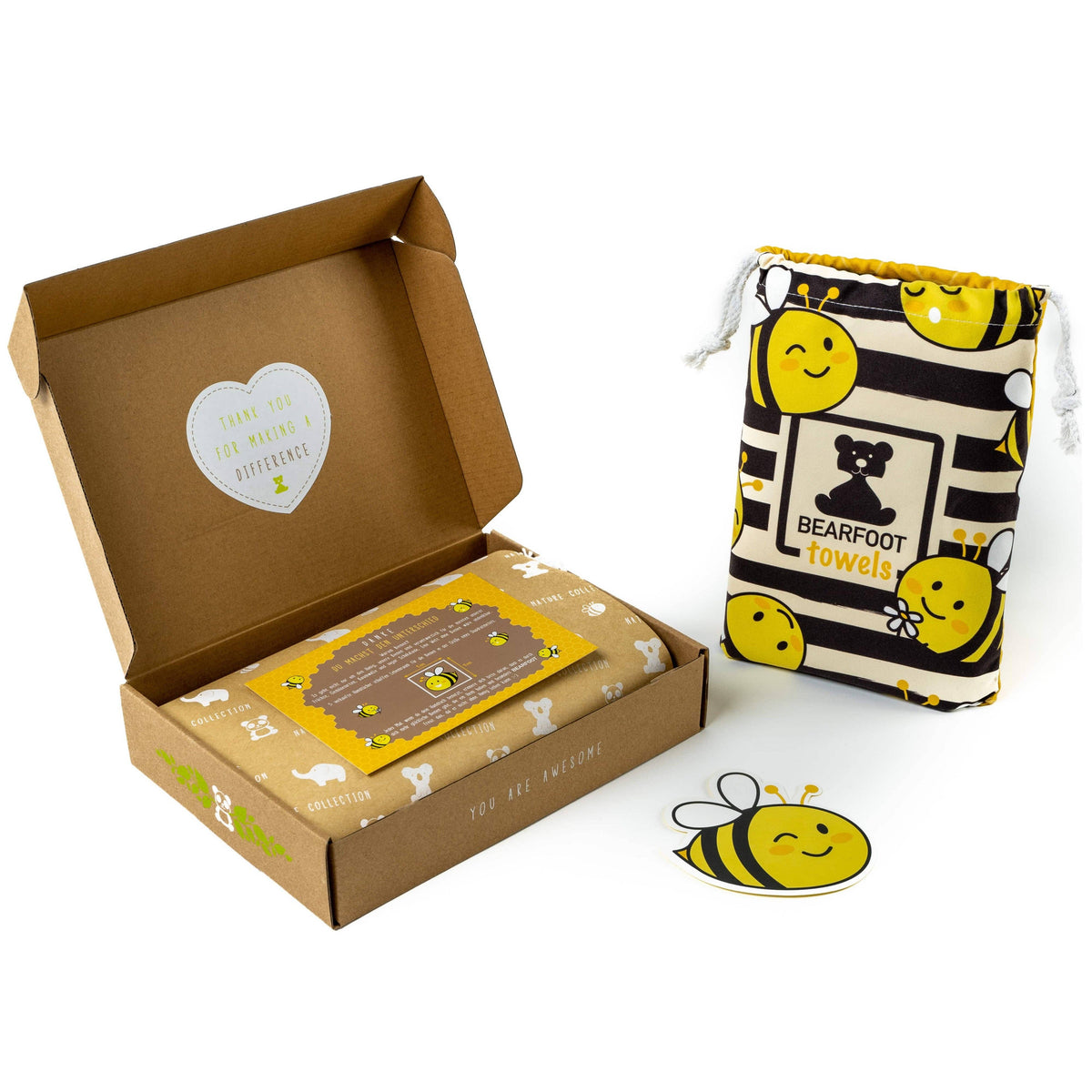 Grande Serviette de Plage en Microfibre - Abeille